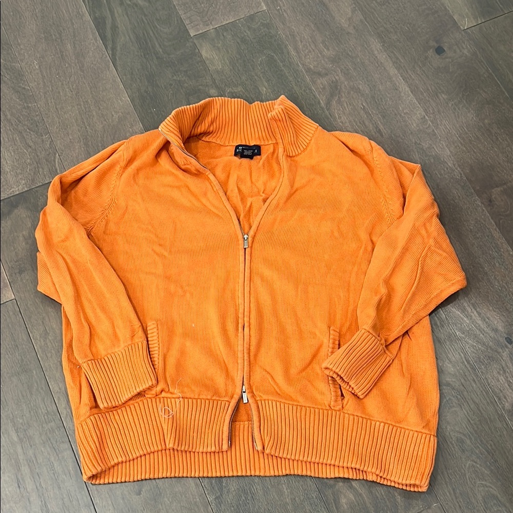 Orange Zip-Up Sweater by Jones New York